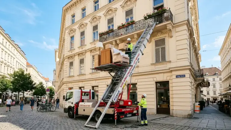 Möbellift Wien: Schneller Außenaufzug für hohe Stockwerke